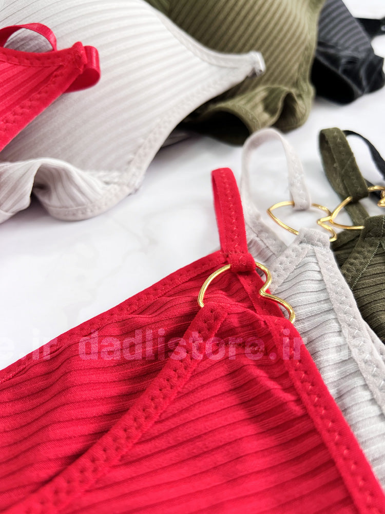 New High Quality Sexy Plunge Neckline Stone Heart In The Middle Adjustable Straps 199