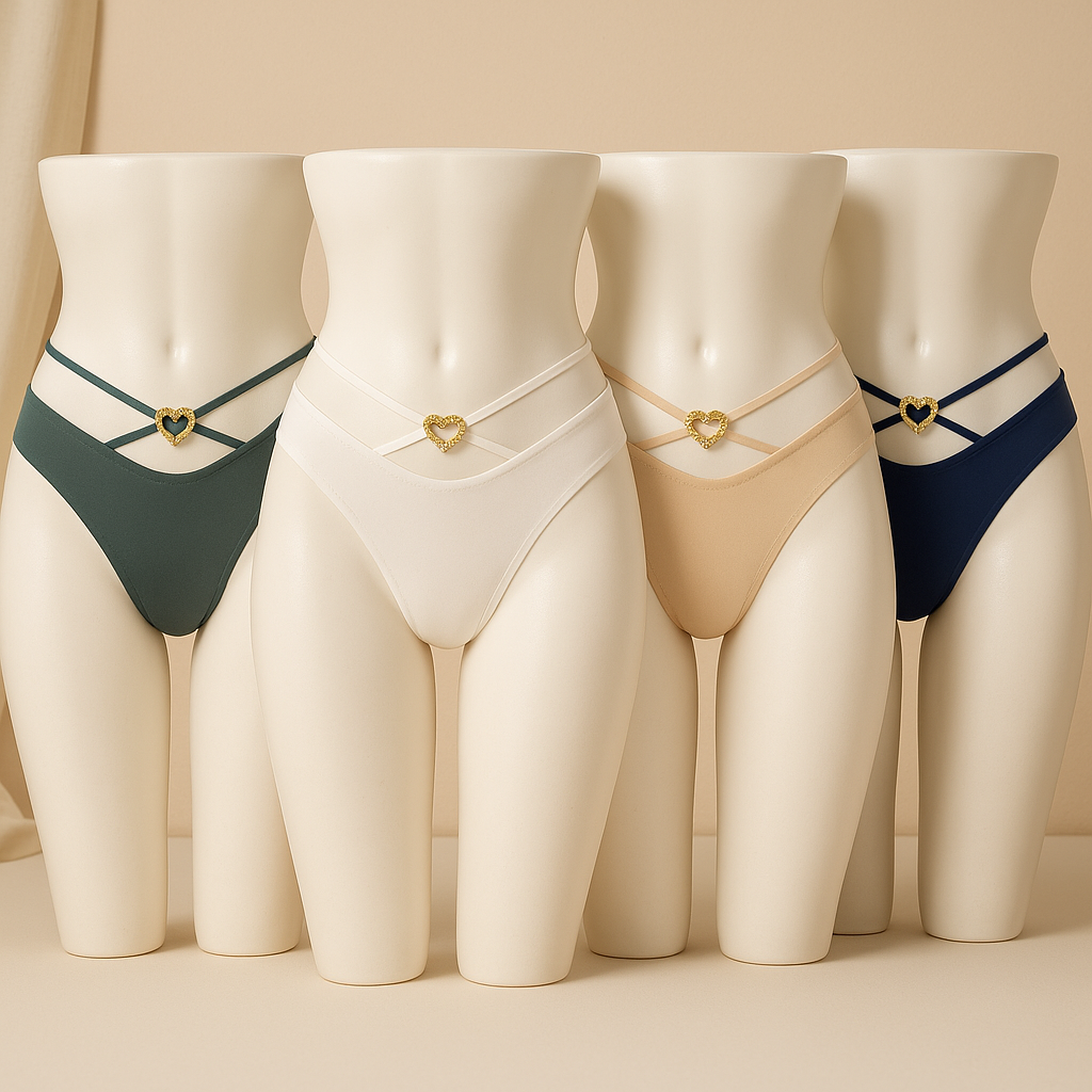 Flourish Pack Of 3 Crisscross G-String Heart Buckle Panty 2412