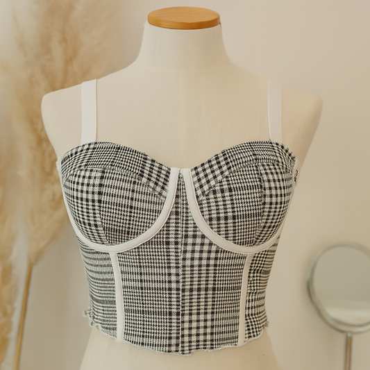 High Quality Full Coverage Adjustable Straps Printed Removable Padded Crop Top-1991