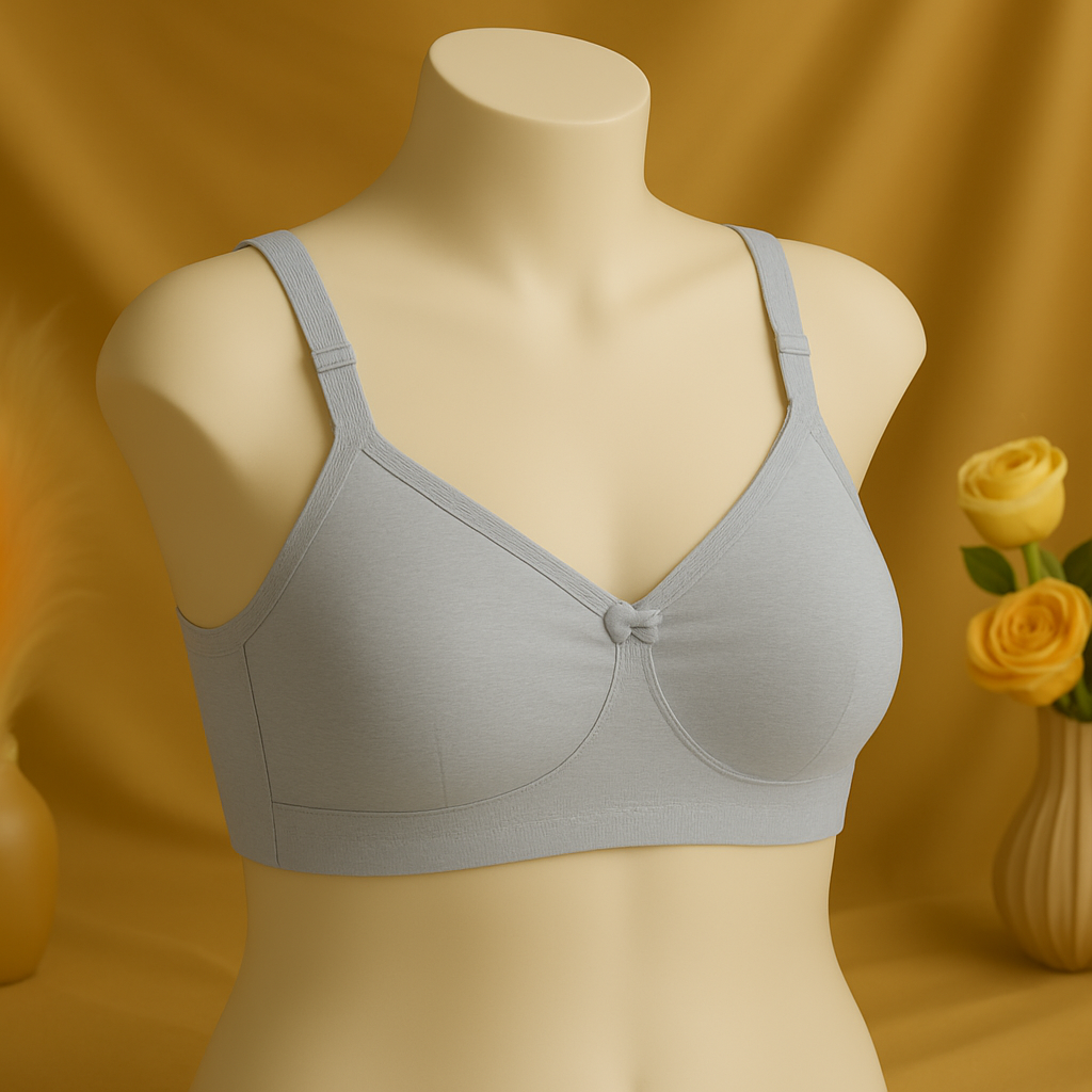 Flourish IMAGE-B High Quality Non Padded 2 in 1 Cotton And invisible Straps Soft Pure Comfortable Cotton Full Coverge Non Padded T shirt Bra