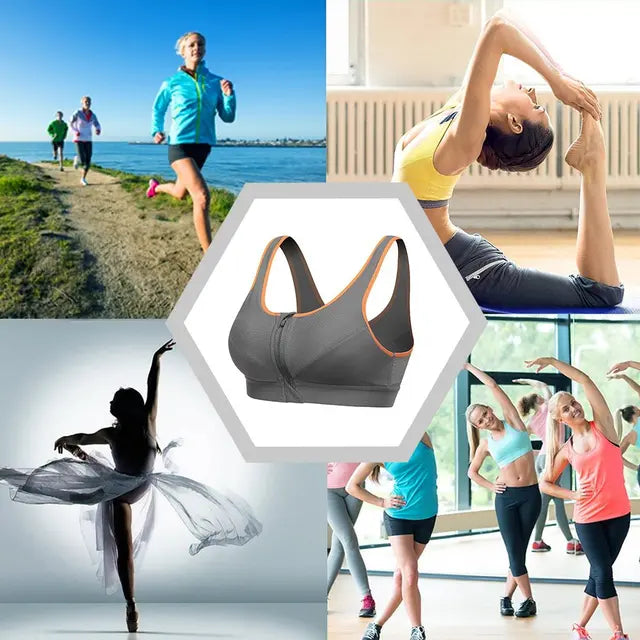 Flourish Non-Padded Front Zip Sports Bra – Breathable Activewear Bra 99002