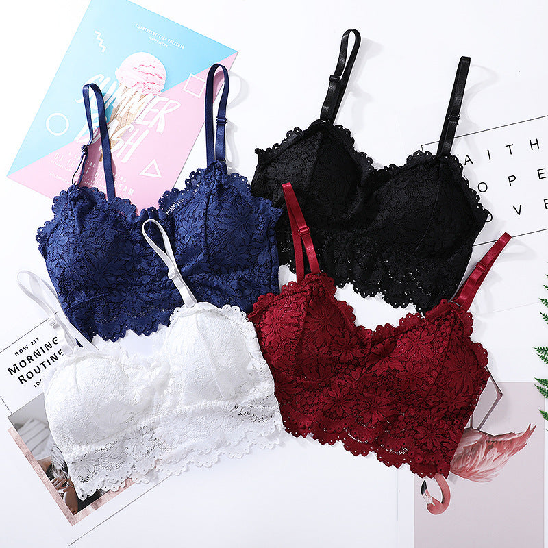 1 Pc Lace V Neck Crochet Bralette Crop Tops Bra-343