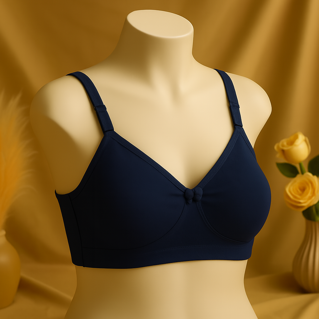 Flourish IMAGE-B High Quality Non Padded 2 in 1 Cotton And invisible Straps Soft Pure Comfortable Cotton Full Coverge Non Padded T shirt Bra