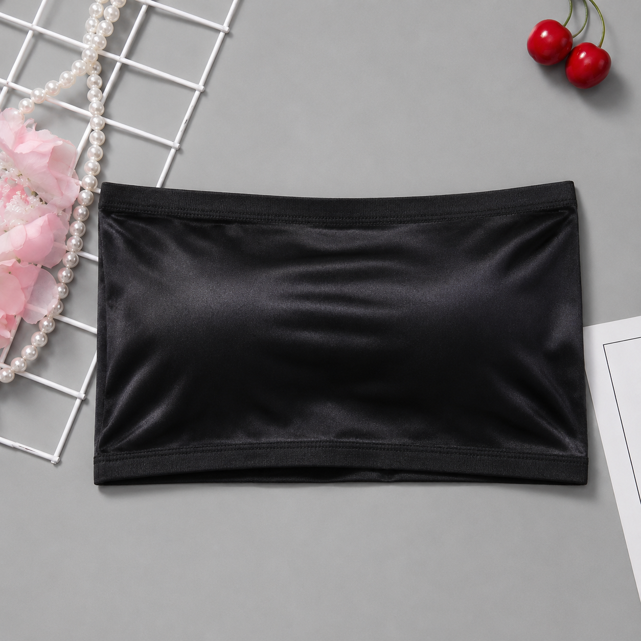 New Strapless Soft Padded Silk Tube Bra – Seamless Bandeau Bra for Everyday Comfort