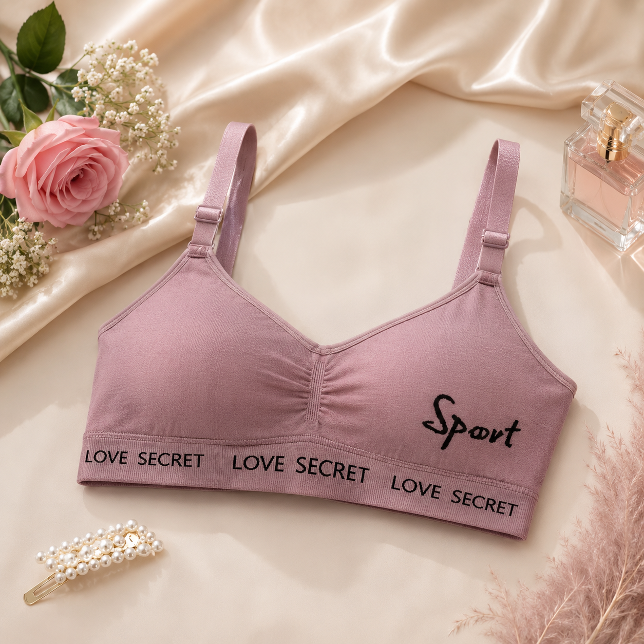 Women's Seamless Sports Bra – Soft Padded Wireless Everyday Comfort Bra