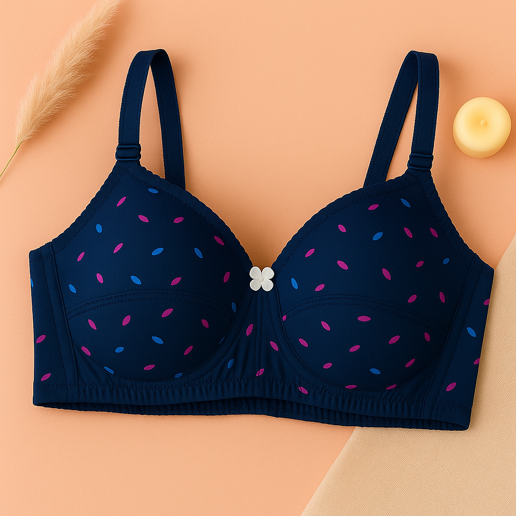 Pack Of 4 Light Padded Cotton Printed Soft & Breathable Bra
