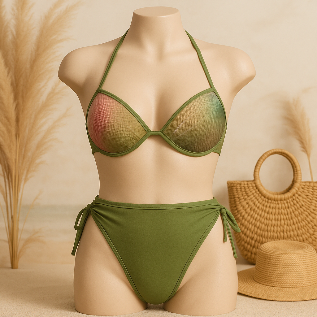 Flourish Buy 1 Get 1 Free Padded Sexy Plunge Tie Triangle Halter Bikini Set