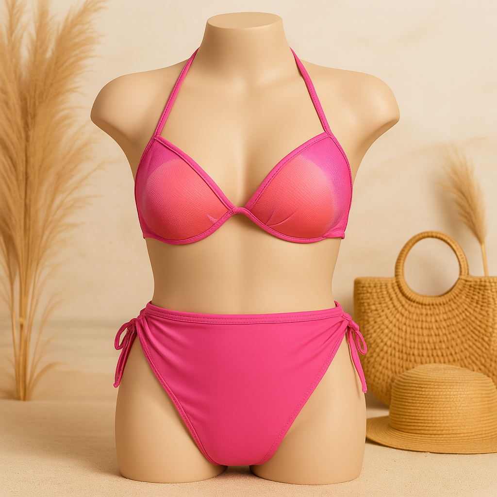 Flourish Buy 1 Get 1 Free Padded Sexy Plunge Tie Triangle Halter Bikini Set