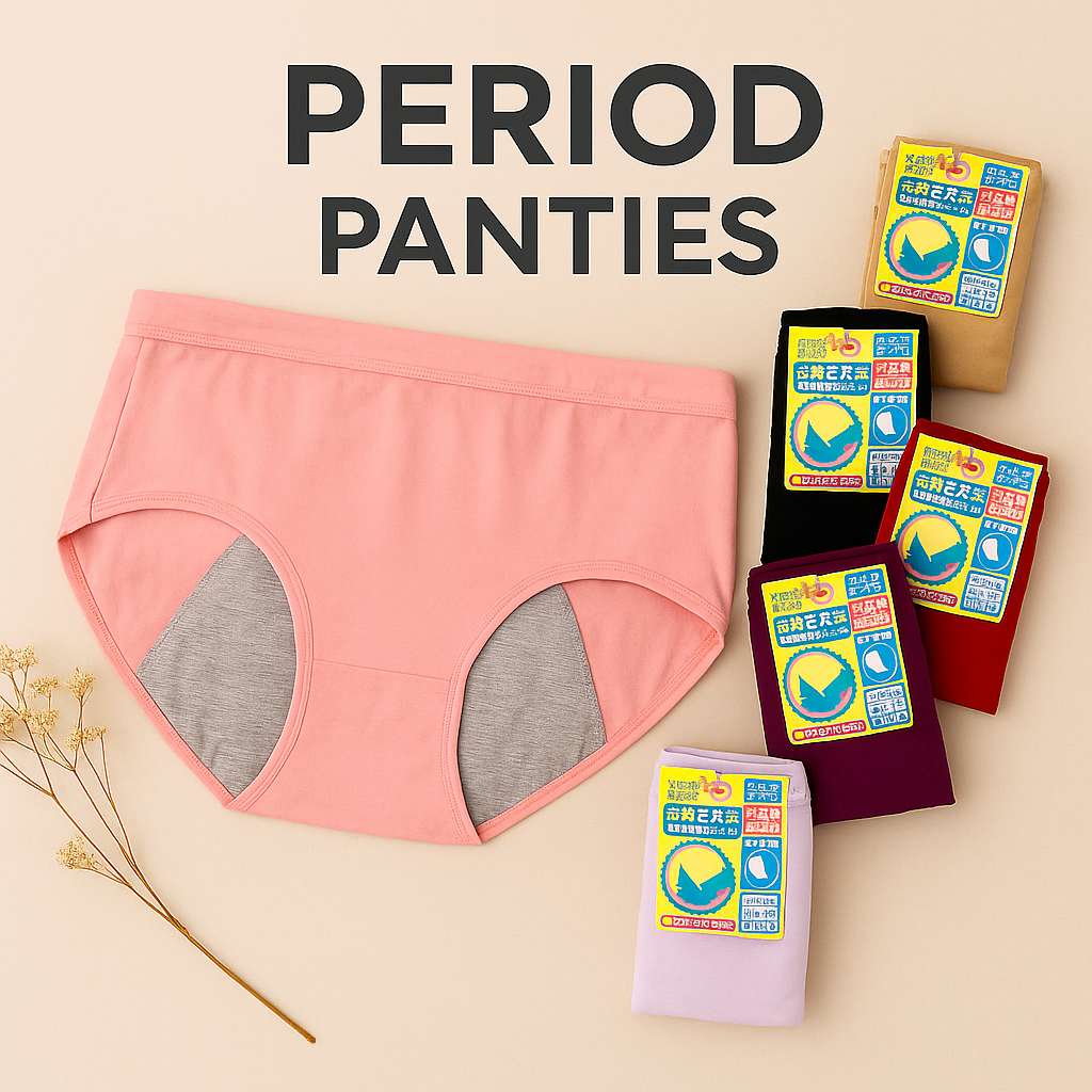 Flourish Pack Of 3 - Seamless Mid Waist Anti-Leak Menstrual Period, Leak-Proof Panties