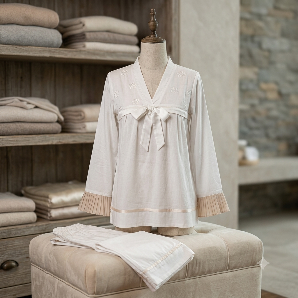 Ethereal Silk-Touch Lounge Set - Off-White