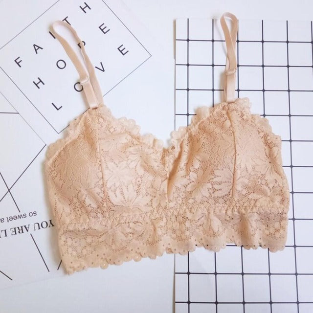 1 Pc Lace V Neck Crochet Bralette Crop Tops Bra-343