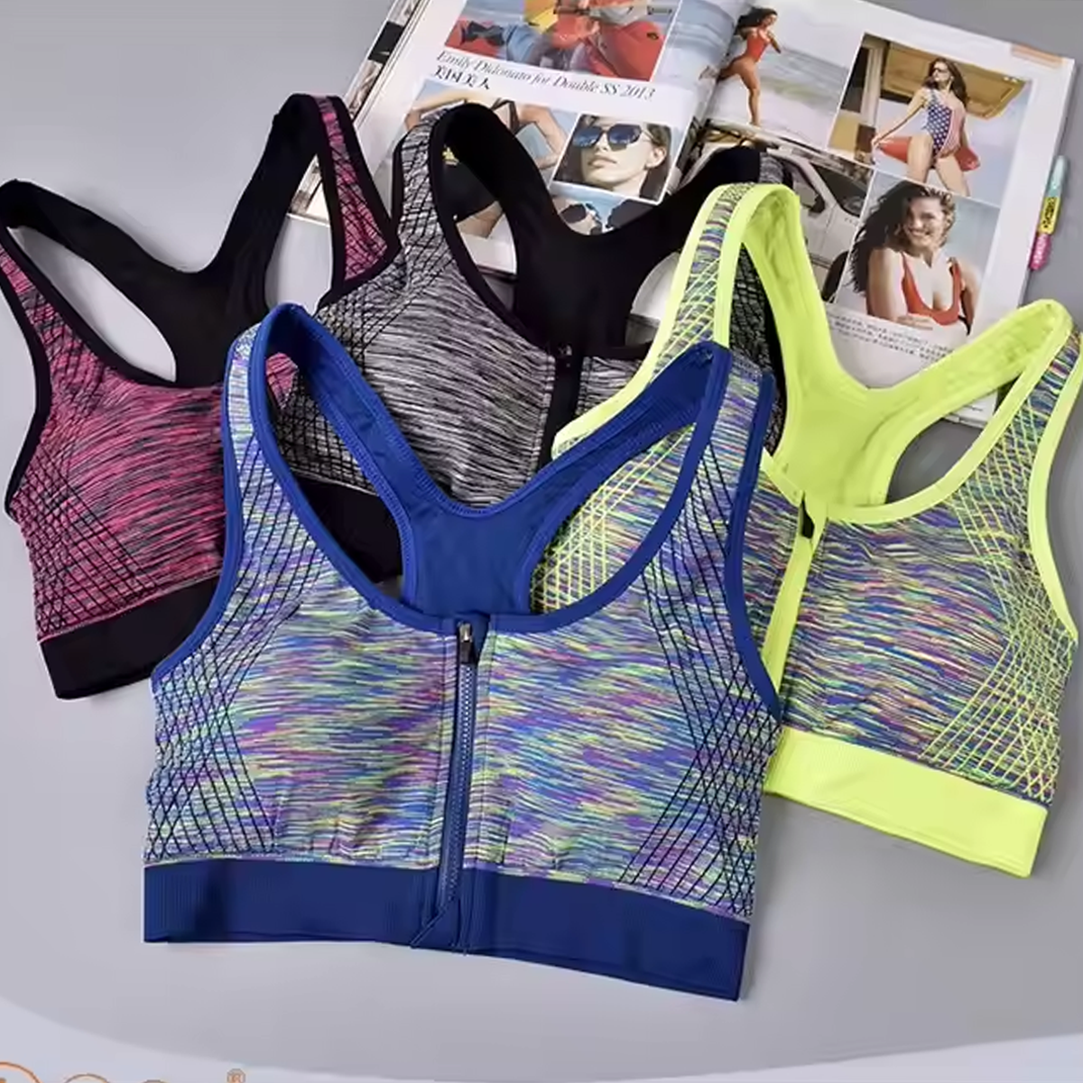 Sports bra zip up front on sale