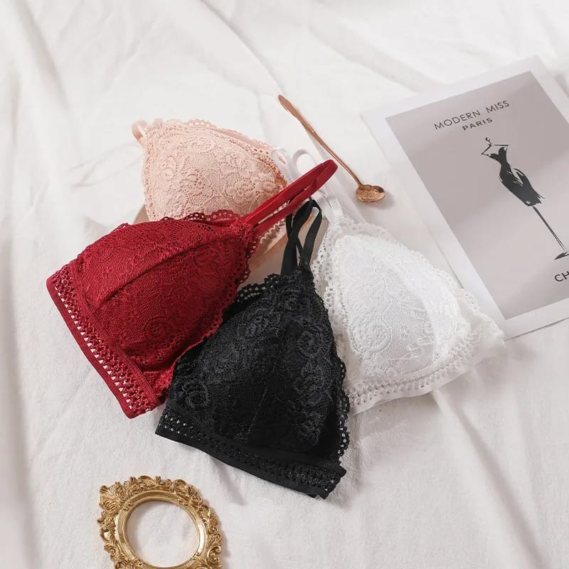 Pack of 2 Women Seamless Han Lace Embroided Padded Bra