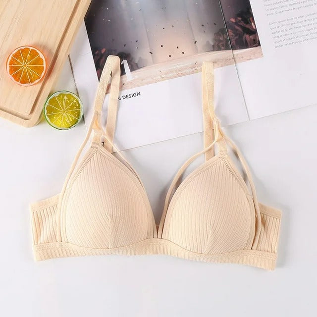 Pack Of 2 New Women's Sexy Double Strap Push Up Deep V Neck Triangle Padded Adjustable Straps Bra 233