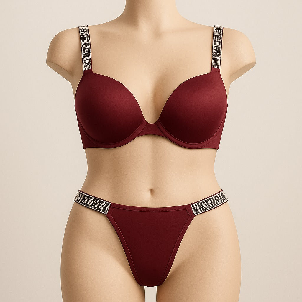 Flourish Signature Padded Bra & Panty Set β Crystal Strap Style 3036