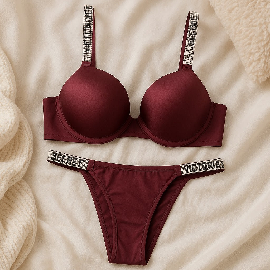 Flourish Signature Padded Bra & Panty Set β Crystal Strap Style 3036