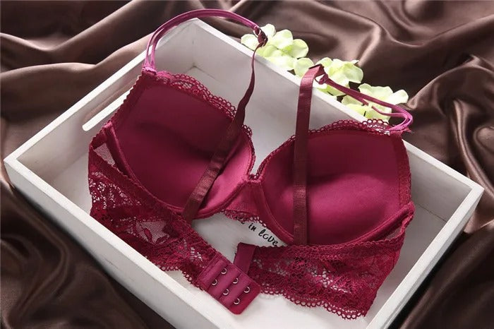 Flourish Lavender Lace Bra – Push Up & Double Padded Floral Comfort (8856)