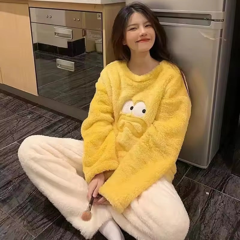 Flourish Cozy Fleece Loungewear Set β Ultra Soft Winter Night Suit