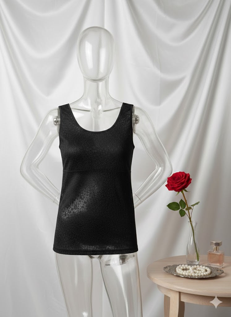 Pack of 3 Lace Camisole Tank Tops for Women – Premium Soft Stretch Innerwear, Elegant Floral Lace Design, Comfortable Skin, Black & White