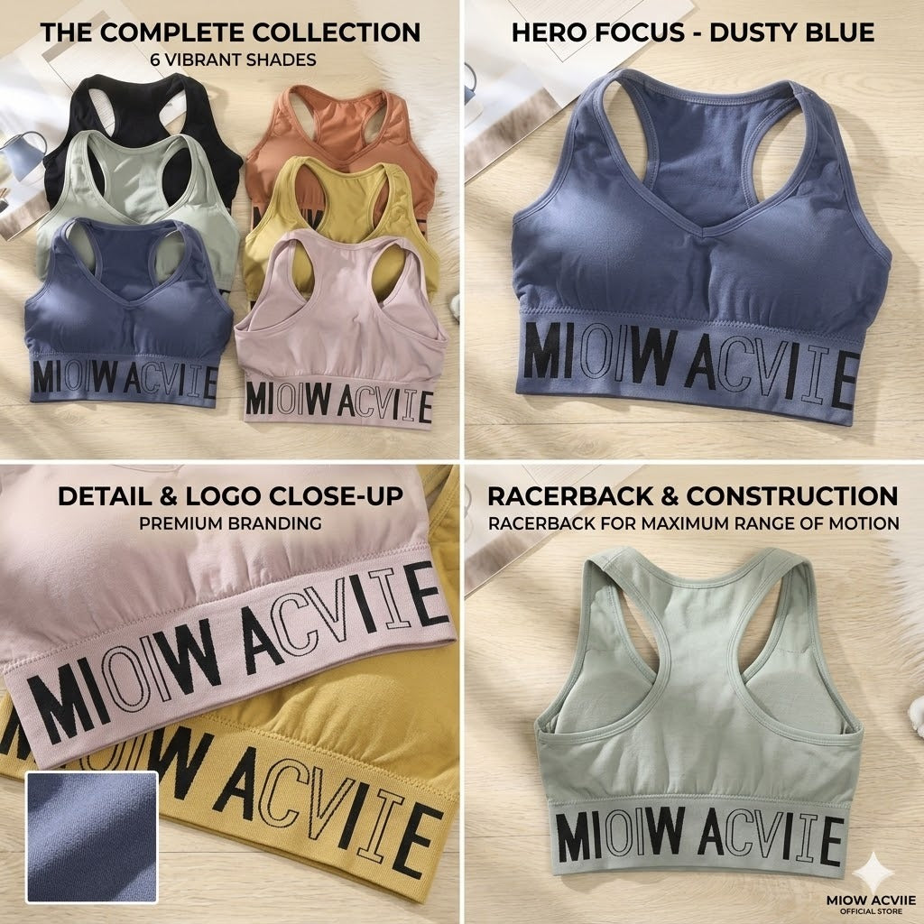 Flourish Pack of 3 Padded Soft Comfort Sports Bra – Stretchable Breathable Fabric