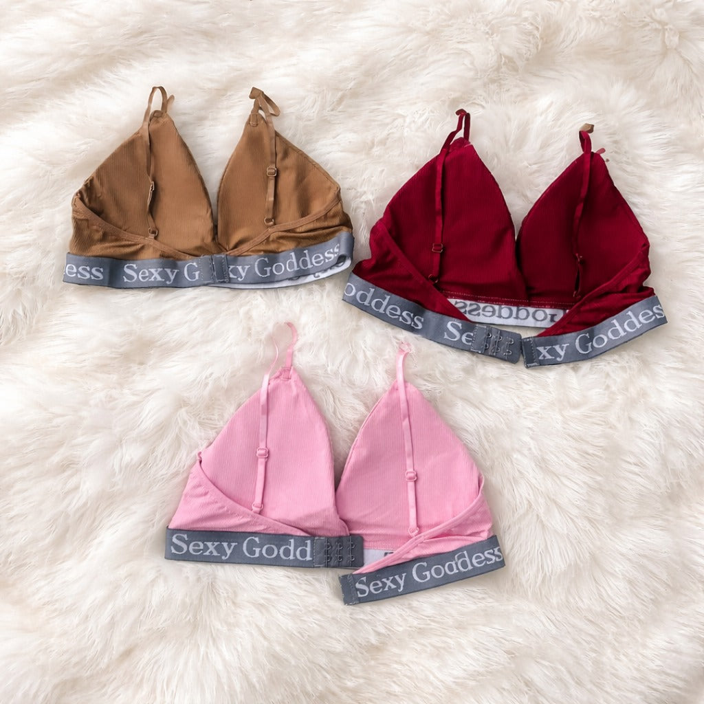 Flourish Pack of 3 Seamless Cotton Triangle Cup Bralette 125