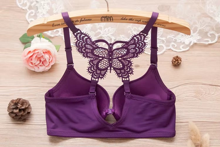 Front Open Butterfly Y-line Adjustable Straps Push Up Bra-1606