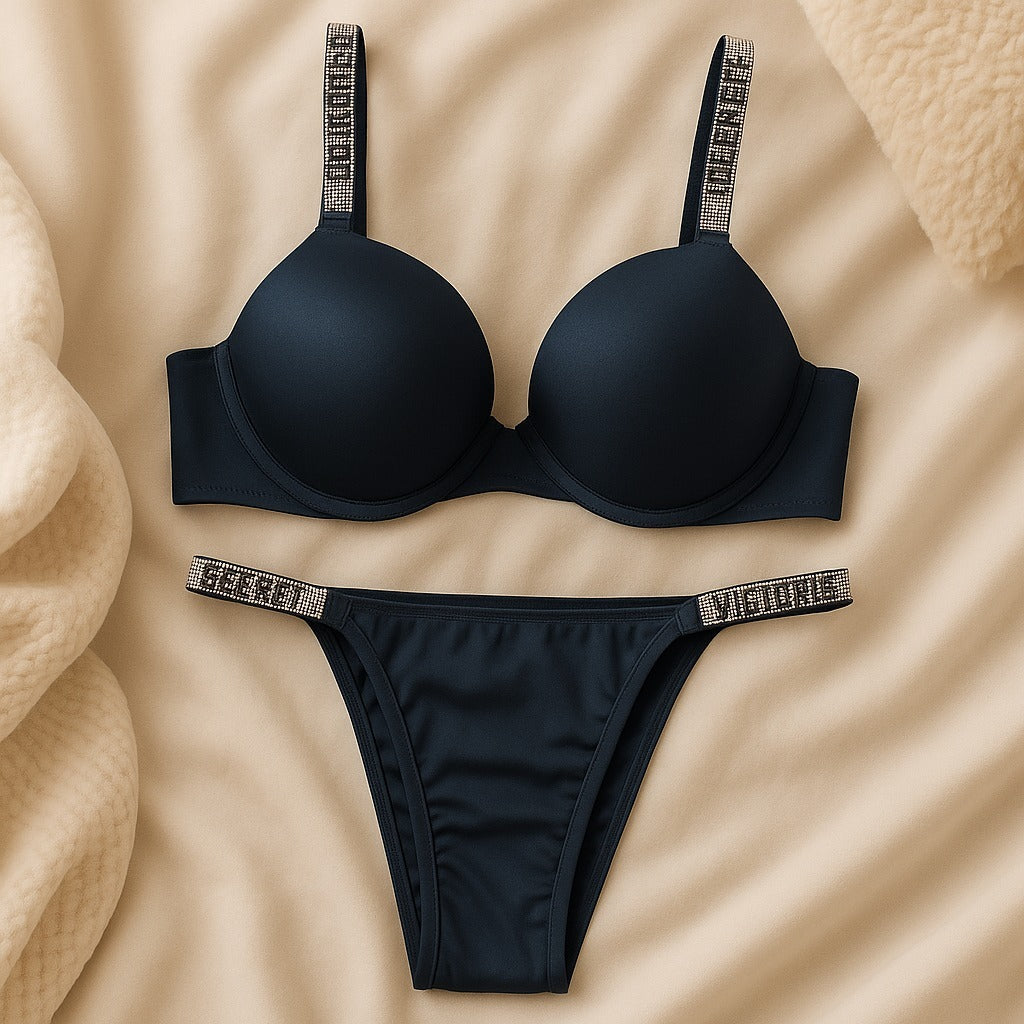 Flourish Signature Padded Bra & Panty Set β Crystal Strap Style 3036