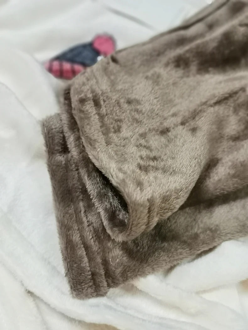 Flourish Cute Winter Teddy Fleece Loungewear Set – Soft & Cozy Night Suit