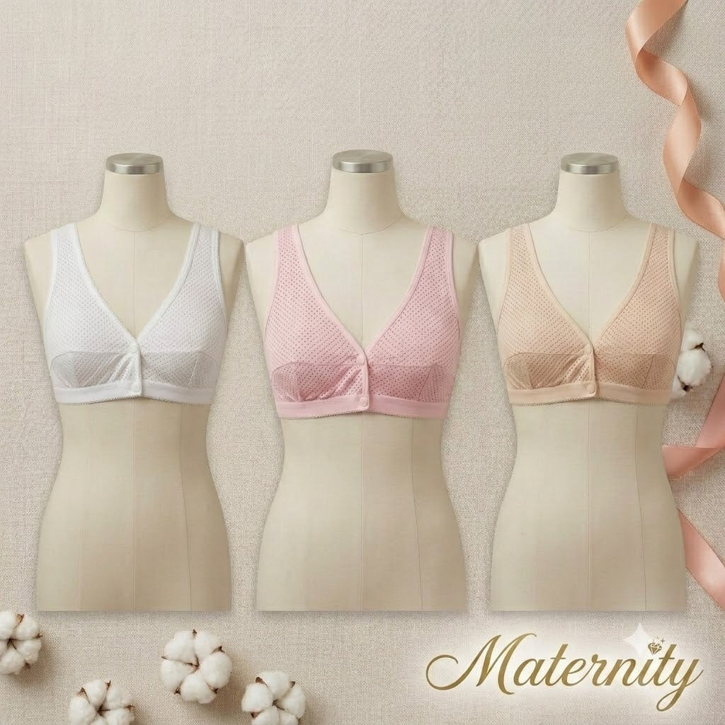 Women's Front Open Maternity Nursing Bra – Soft Cotton Feeding Bra for Pregnancy & Breastfeeding -109