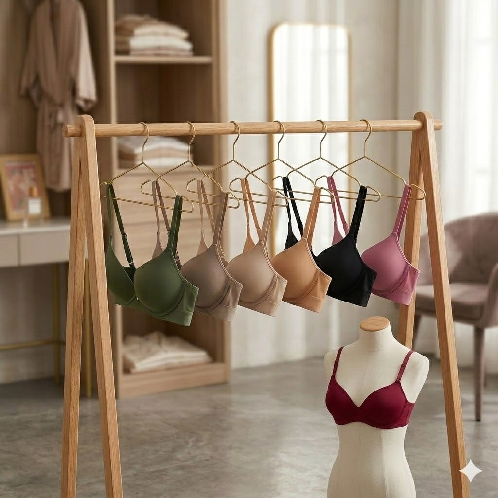 Flourish Pack Of 3 Premium Double Padded Smooth Fit Wired Padded Bra with Soft Support & Elegant Finish 730