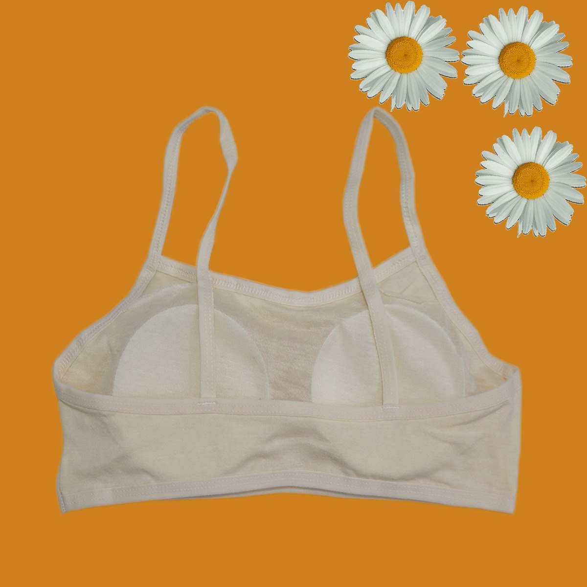 Pack Of 3 Cotton Soft Padded Teeange Bra Vest For Girls Steel-Free Bra-c-08