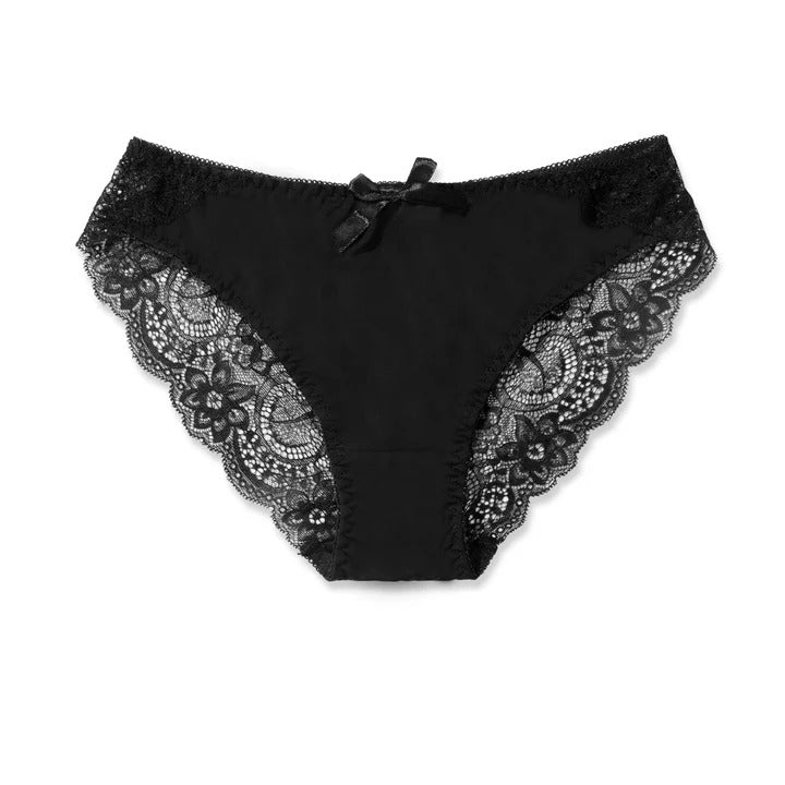 Flourish 1 Pc Lace Trim Satin Panty