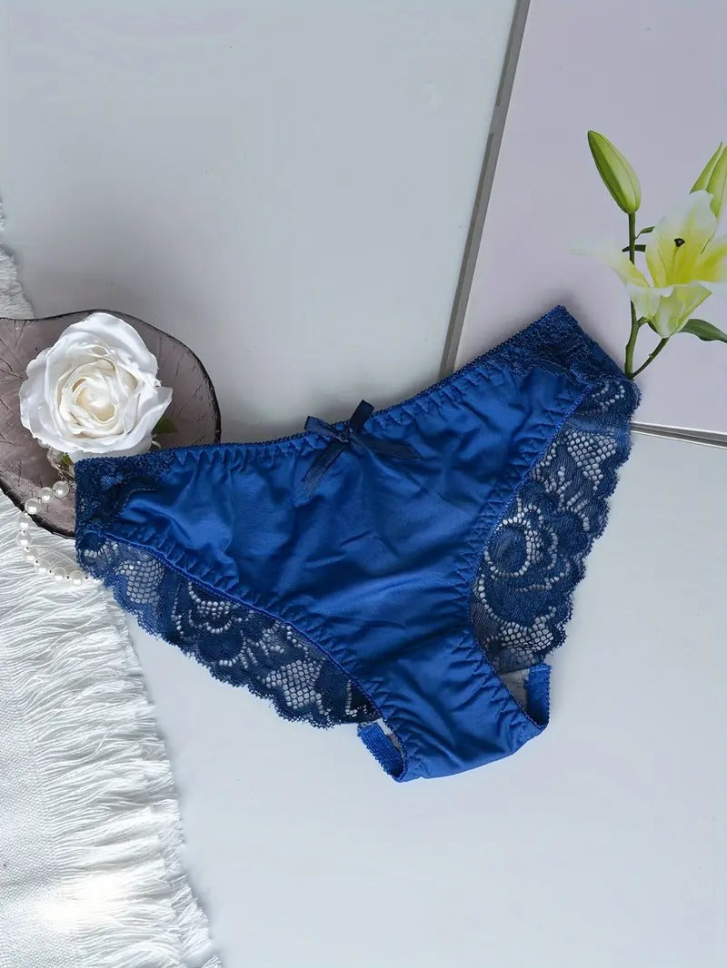 Flourish 1 Pc Lace Trim Satin Panty