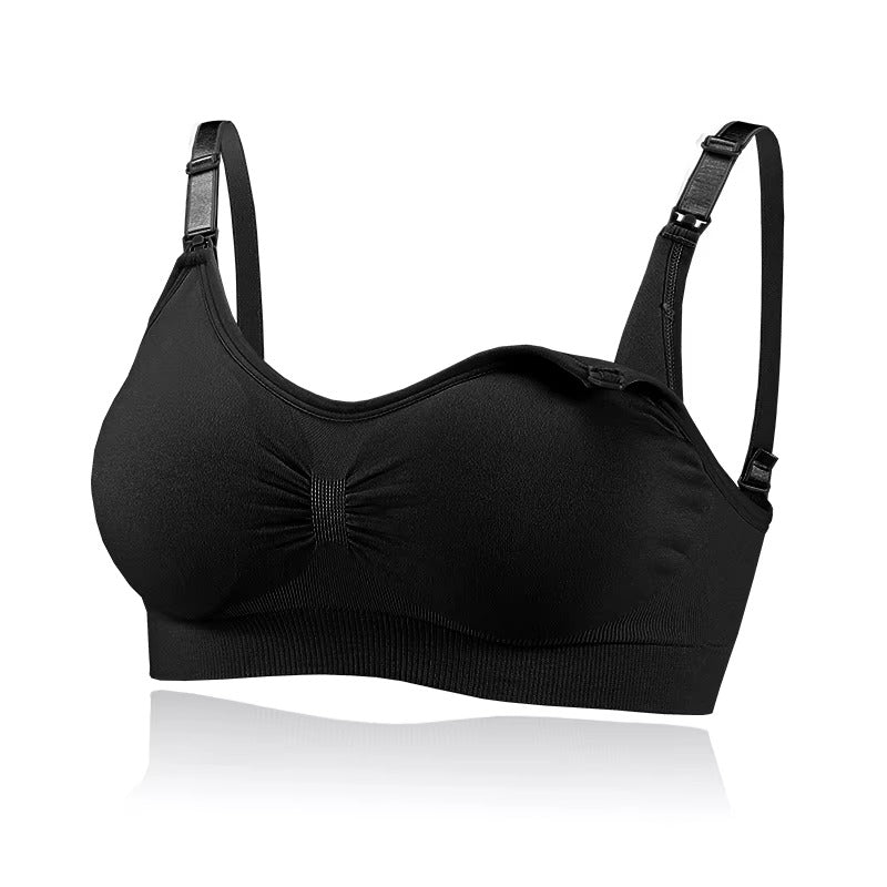 Flourish Front Open Padded Seamless Maternity Nursing Bra – Cotton Comfort with Adjustable Straps & Back Hook 009