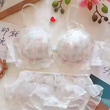 New High Quality Cute Lace Flower Adjustable Straps Push Up Bridal Padded Bra And Panty Set 168 Flower