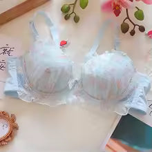 New High Quality Cute Lace Flower Adjustable Straps Push Up Bridal Padded Bra And Panty Set 168 Flower