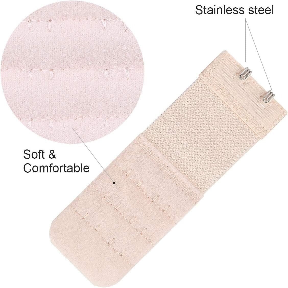 Pack Of 3 Elastic Bra Extender – 3 Rows 2 Hooks Increases Band Size Comfortably