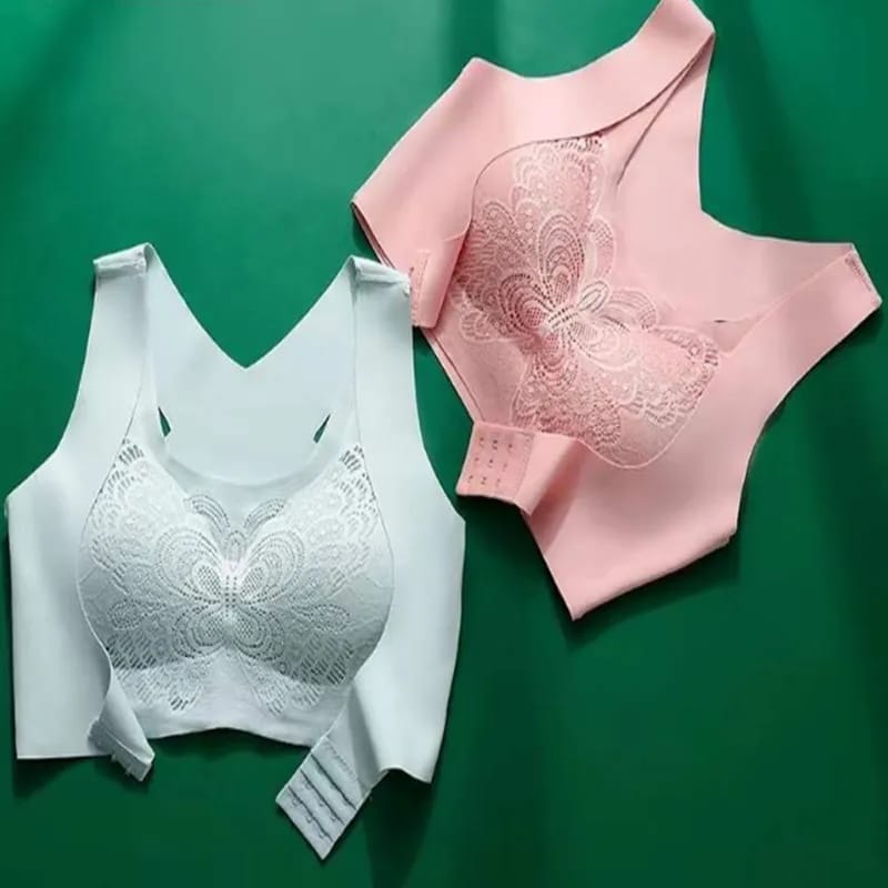 Flourish 3D High Quality Too Soft & Comfortable Push Up Removable Padded full Back Support Sports Bra butterfly wings