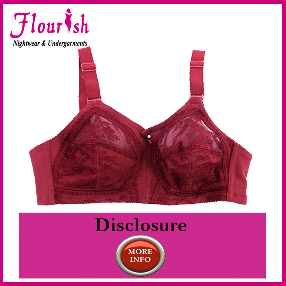 Flourish Disclosure Non-Padded Non-Wired Full Coverage Bra Plus Size –  Flourish - Nightwear & Undergarments