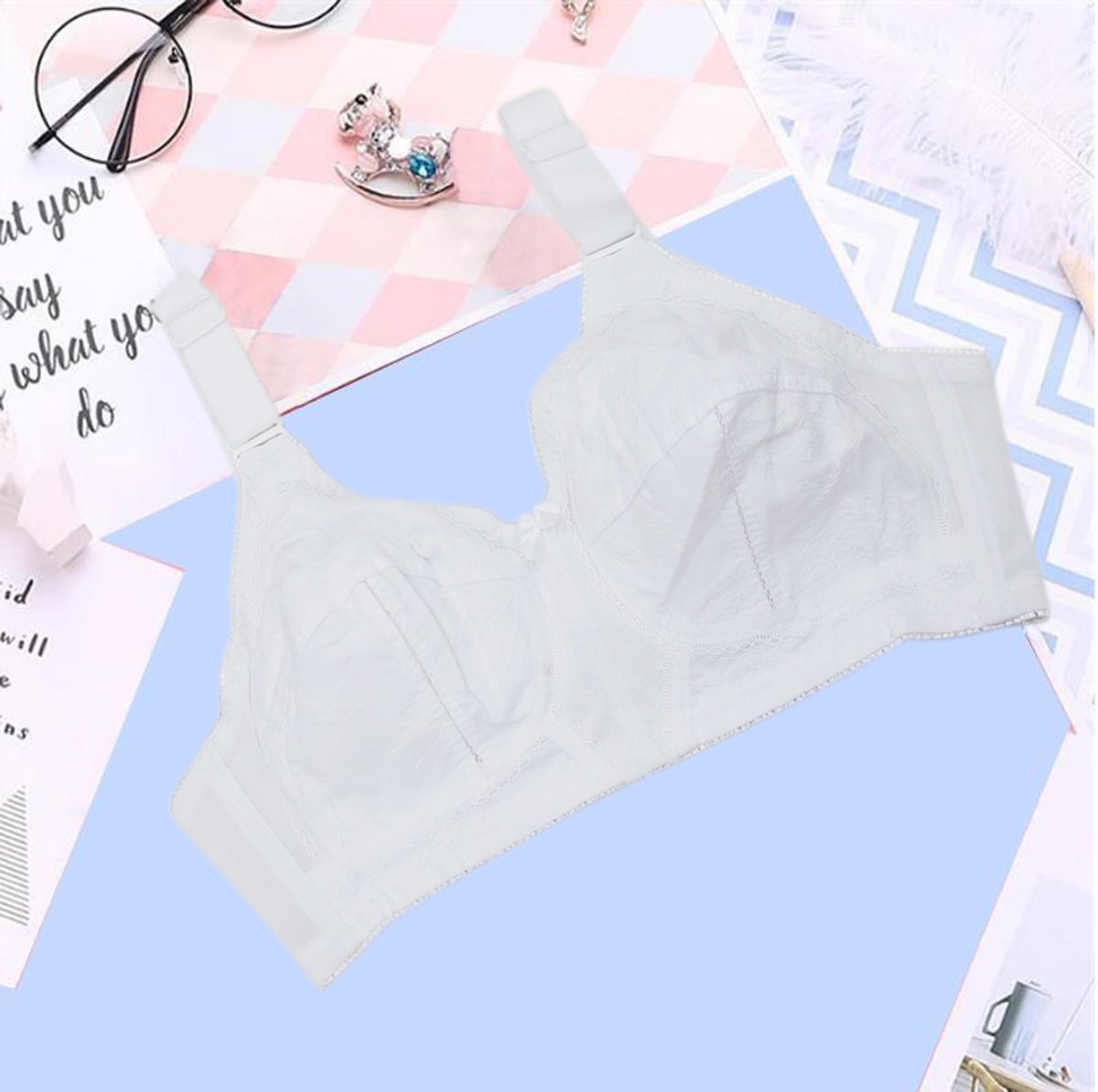 Flourish Jamila non-padded stretchable lace bra in white colour