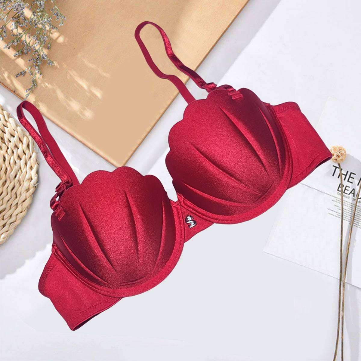 Flourish High Quality Adjustable Straps Embosed Cut Style Wired Double Push  Up Padded Bra