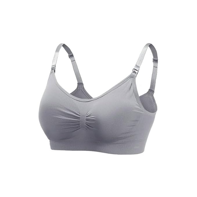 Flourish Front Open Padded Seamless Maternity Nursing Bra – Cotton Comfort with Adjustable Straps & Back Hook 009