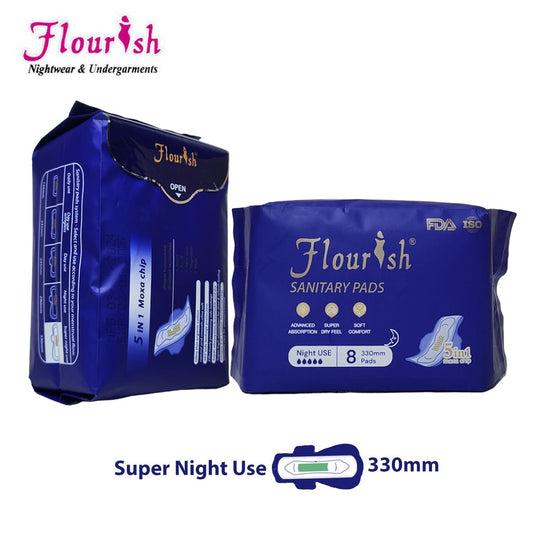 FLOURISH 330mm WINGLESS DAILY USE PANTY LINERS SANITARY PADS FOR GIRLS & WOMEN 8 PCS