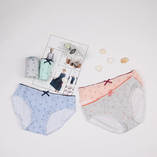 Flourish Pack of 3 Anchor Print Cotton Panty– Soft, Cute & Everyday Comfort