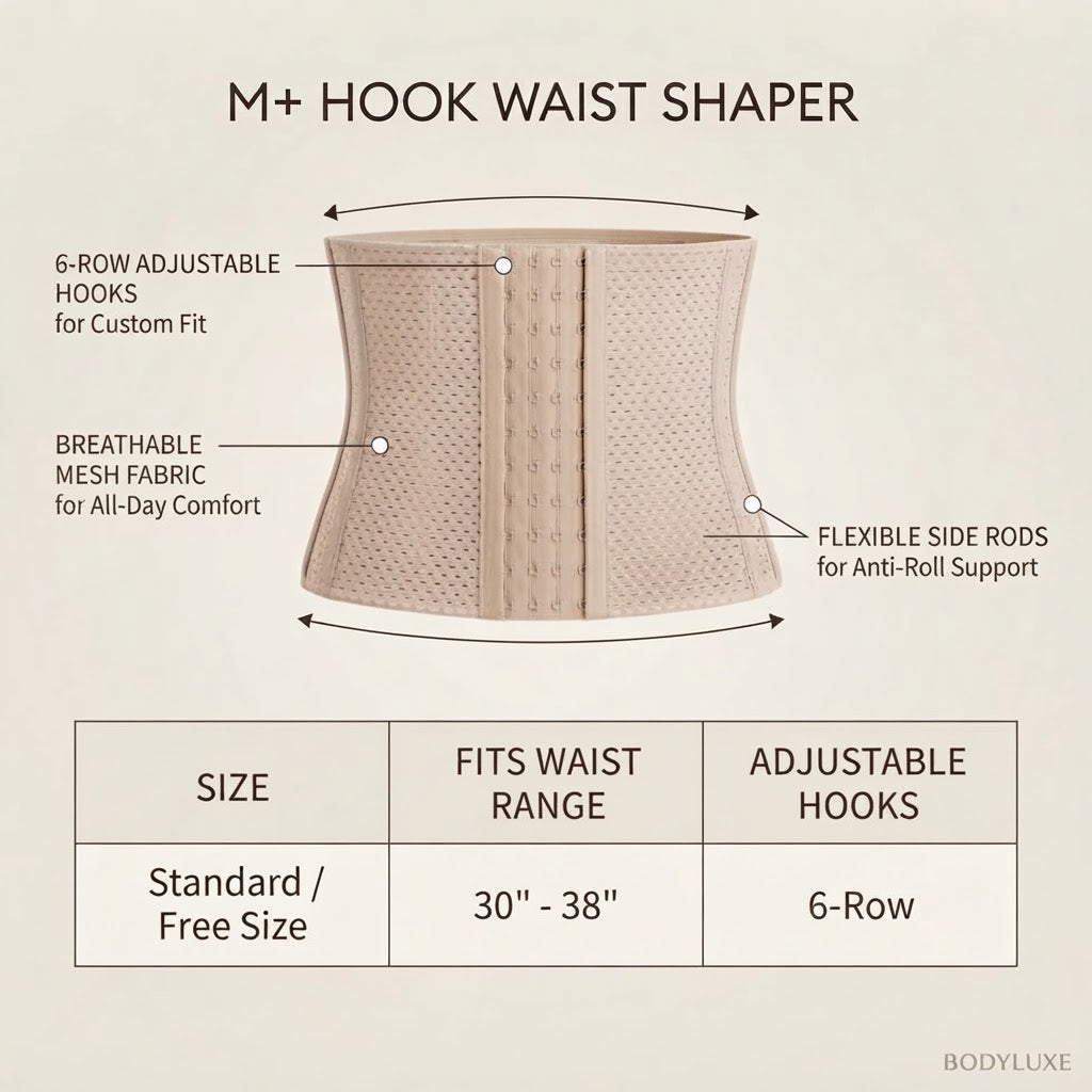 Flourish Waist Trainer Corset – Adjustable Slimming Body Shaper M+