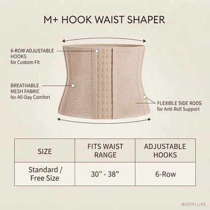 Flourish Waist Trainer Corset – Adjustable Slimming Body Shaper M+