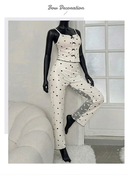 2-Piece Sweetheart Lounge Set with Transparent Heart Mesh 230