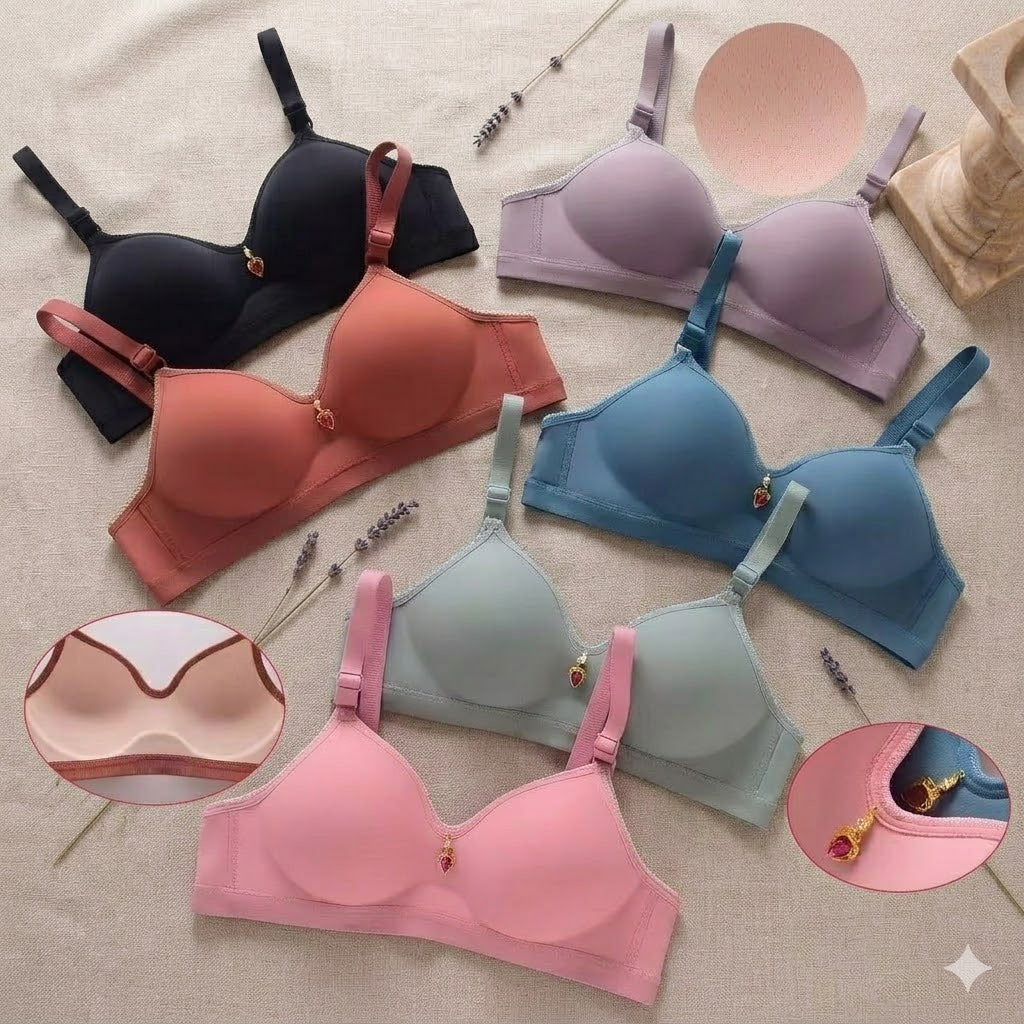 Pack Of 3 Premium Seamless Everyday Light Padded Bra – Wireless & Breathable Support  6601