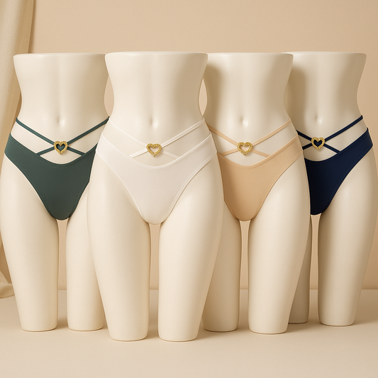 Flourish Pack Of 3 Crisscross G-String Heart Buckle Panty 2412