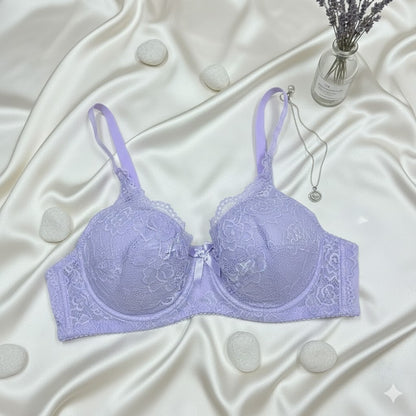 Flourish Ladies Fancy Lace Wired Bra Premium Quality Wire Bra Soft & Comfortable Full Coverage Bra Stylish Floral Lace Design Party, Daily & Casual Wear Bra 37620